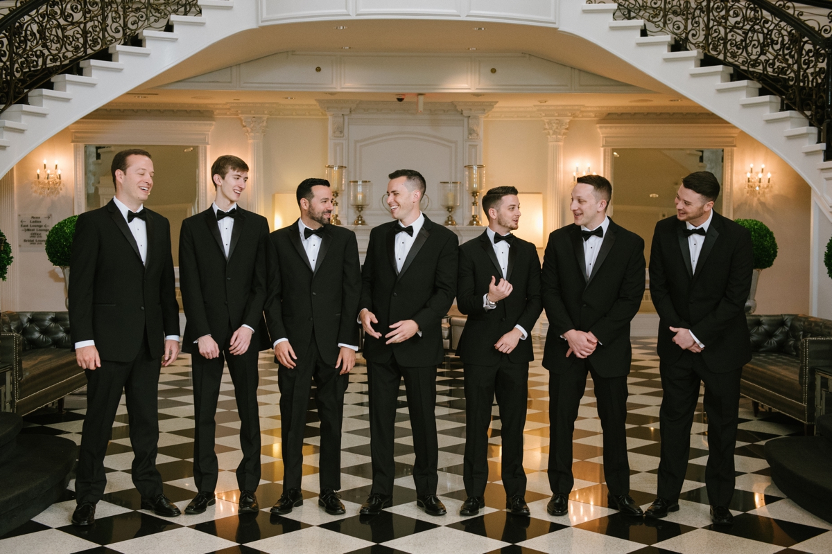 Addison Park Wedding Keyport NJ Shore South Jersey Black Tie Formal groomsmen groom dramatic staircase fun candid