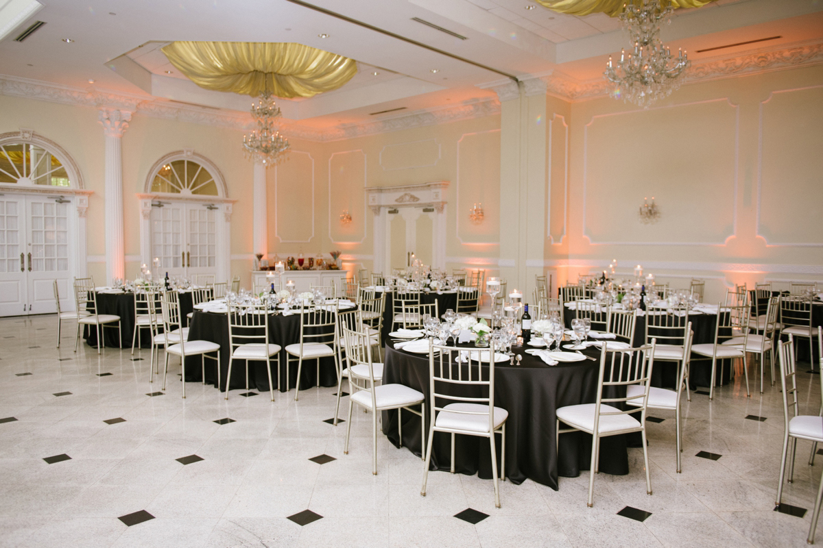 Addison Park Wedding Keyport NJ Shore South Jersey Black Tie Formal elegant ballroom black and white color scheme