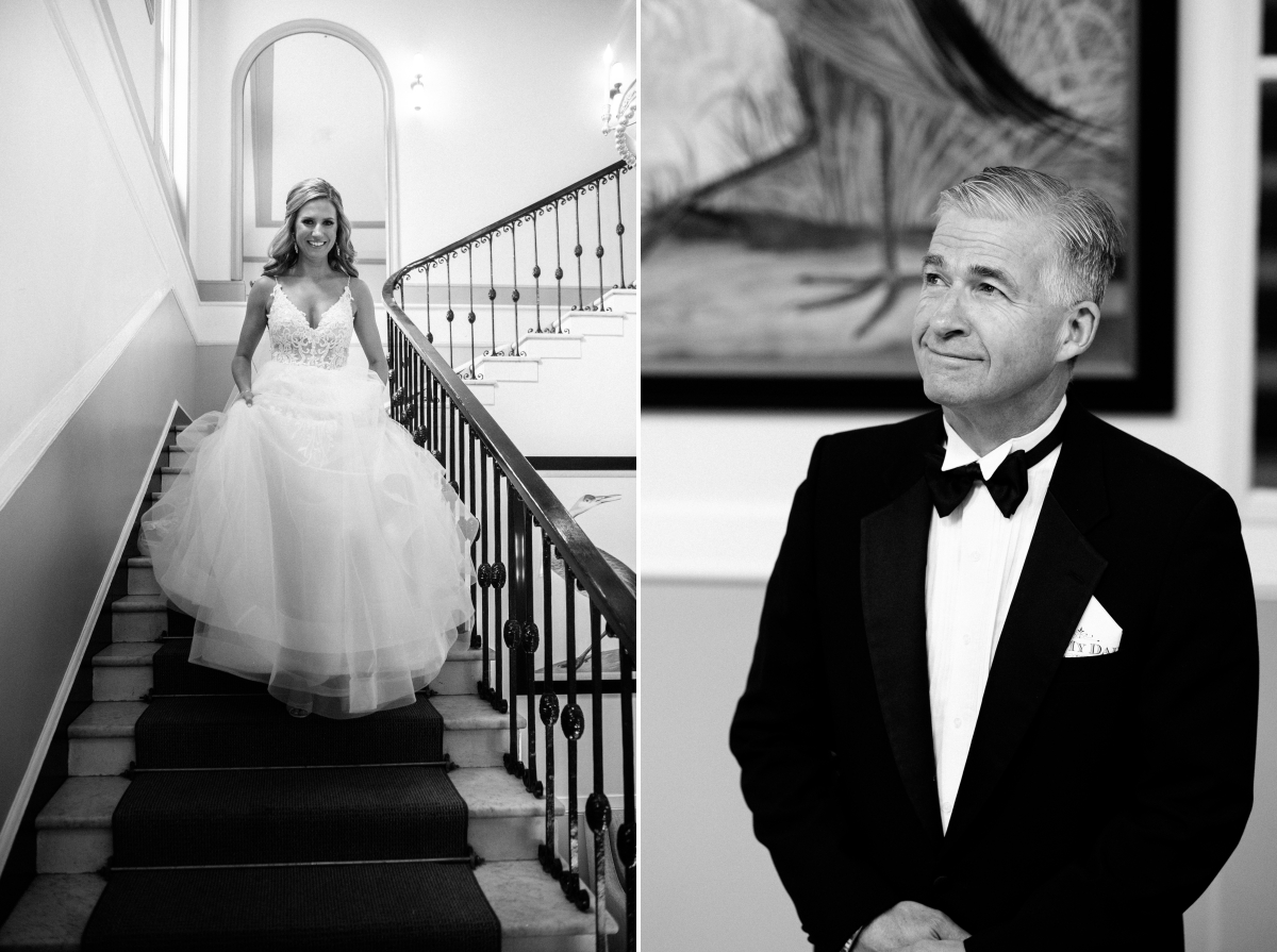 the mansion at oyster bay wedding woodbury nj ny new york wedding photography first look with dad black and white