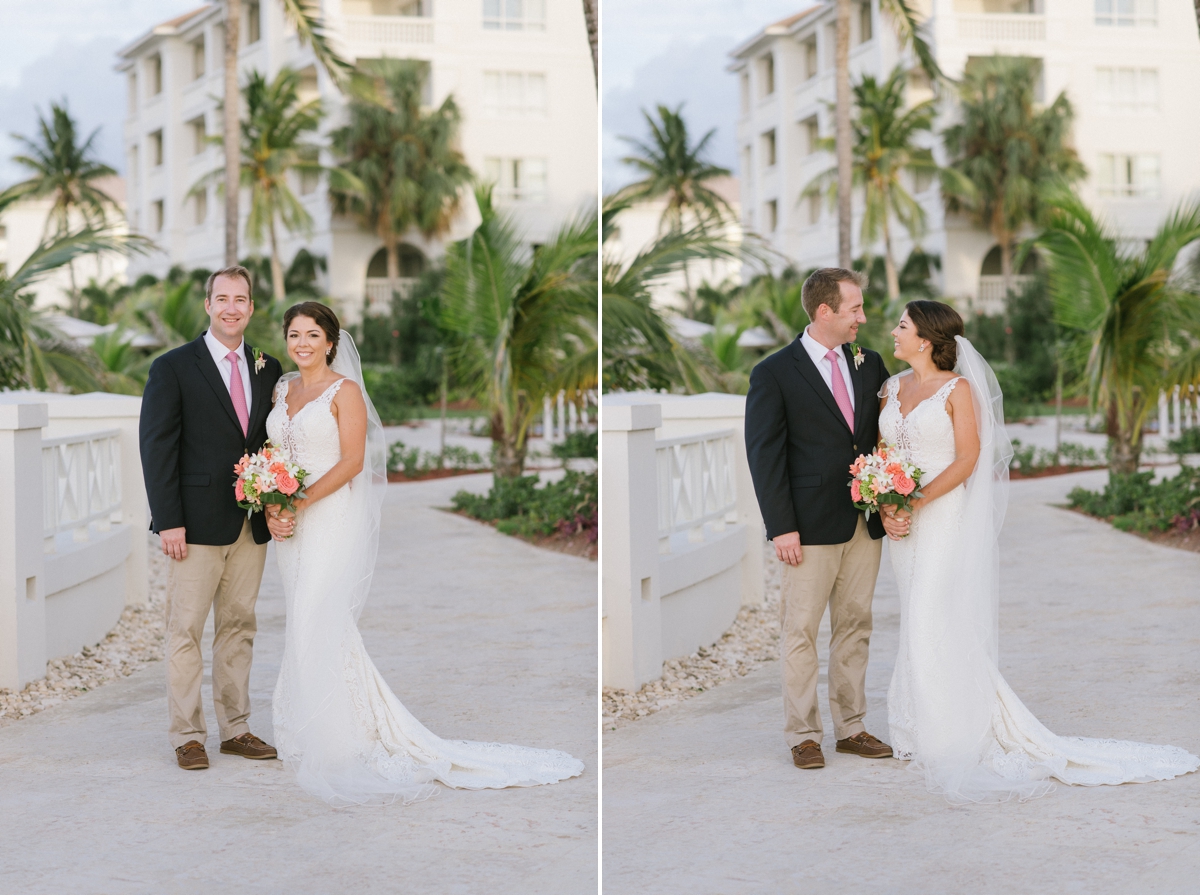 Jamaican Destination Wedding Island Resort sunshine portraits palm trees beach sunset bride and groom