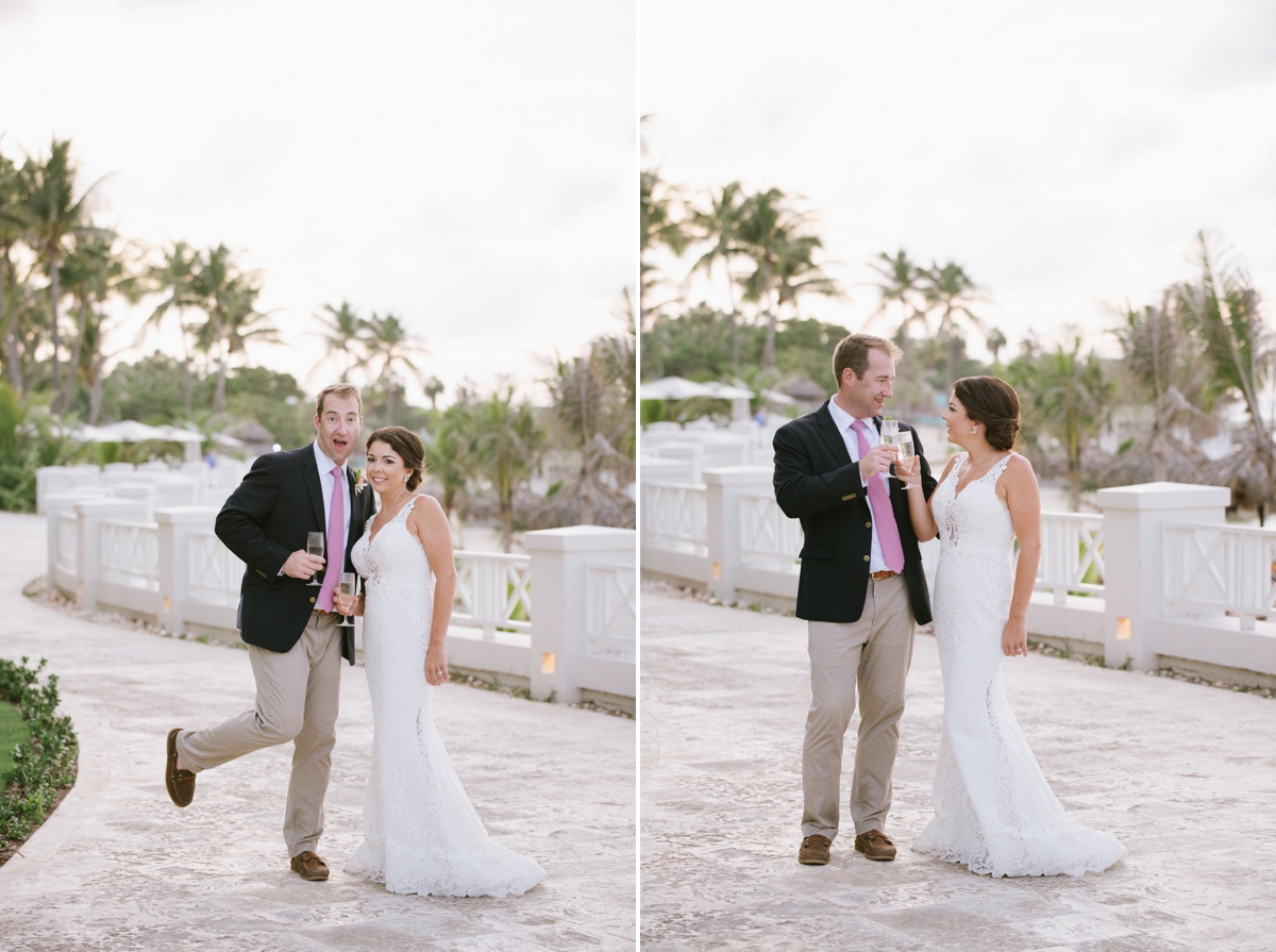 Jamaican Destination Wedding Island Resort sunshine portraits palm trees beach Caribbean bride and groom scenic