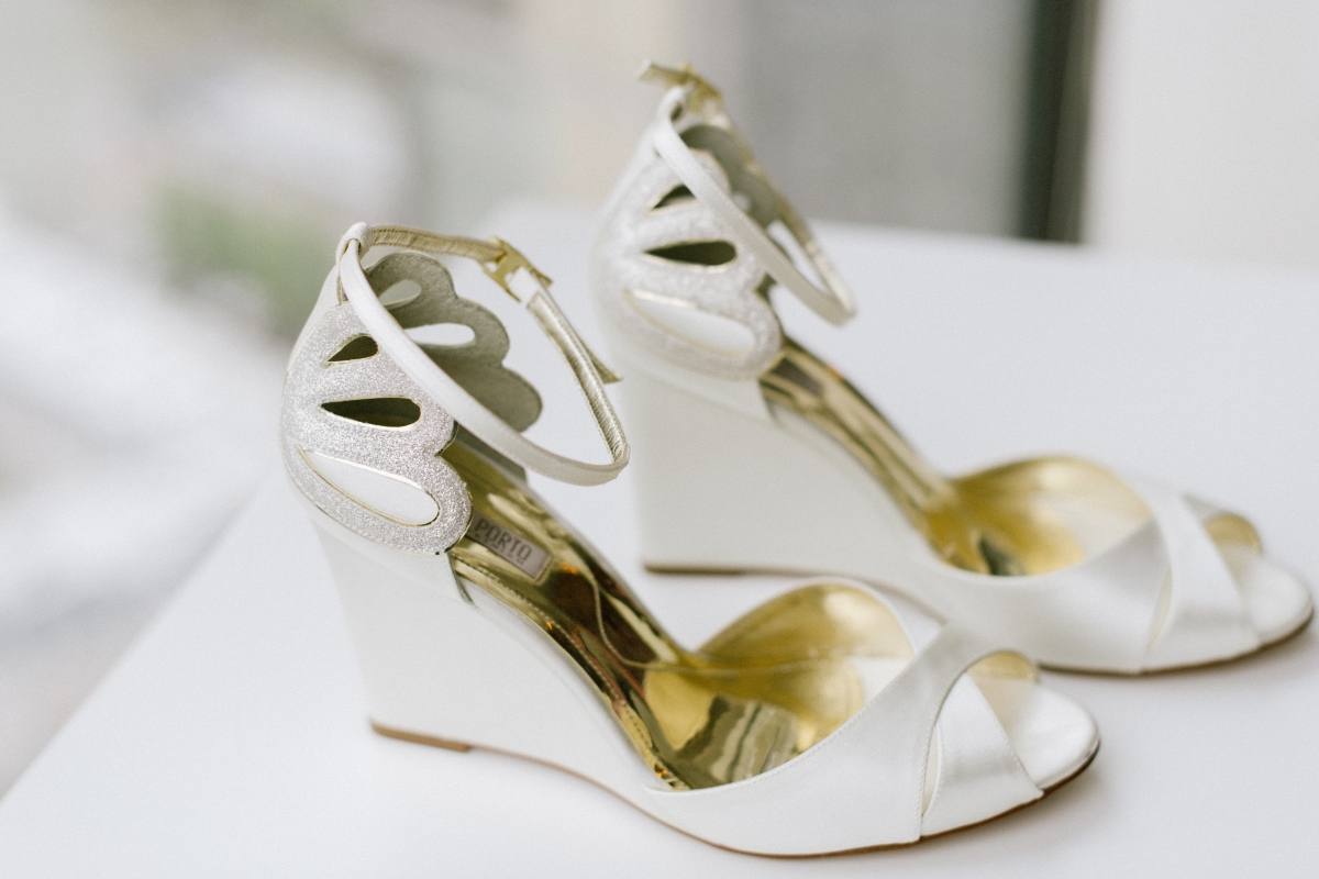 Hudson at Maritime Parc Jewish Wedding Jersey City details closeups bride bridal shoes heels