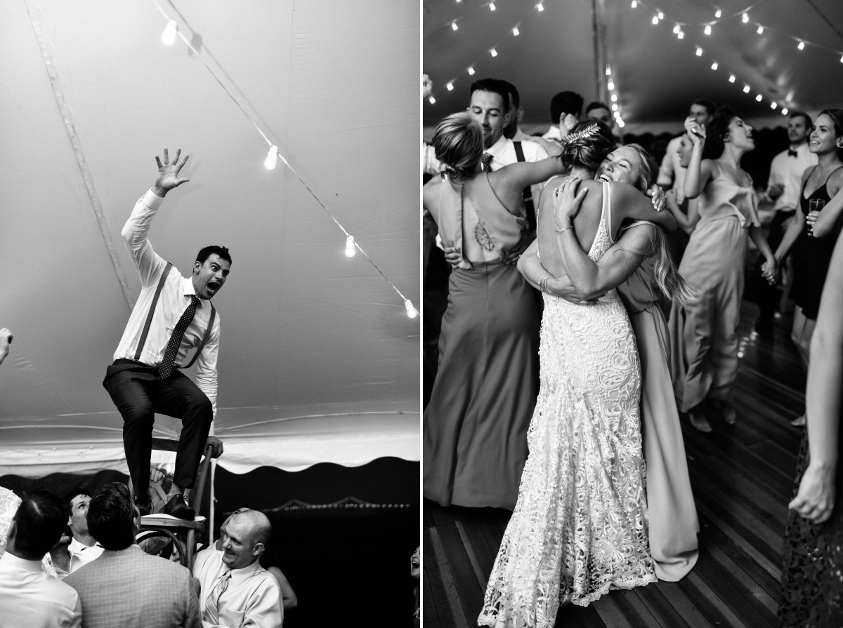 Black and White Hora funny extreme Dancing Reception Happy Candid Rhode Island Wedding Destination Newport New England Mount Hope Farm Summer Summertime 