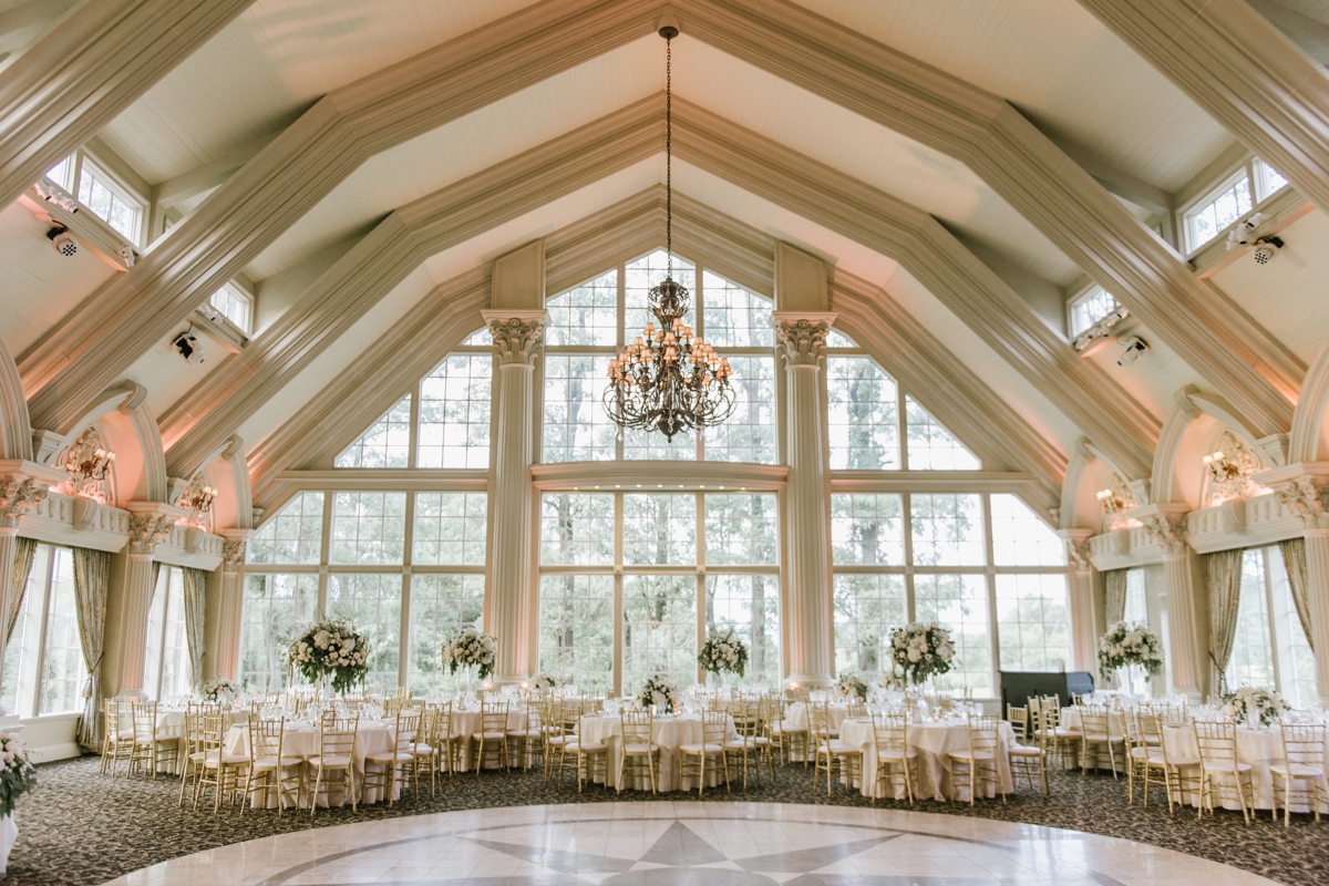 wide reception room photo formal chandelier elegant tables bridal party silly fun ashford estate timeless wedding classic nj new jersey allentown love 