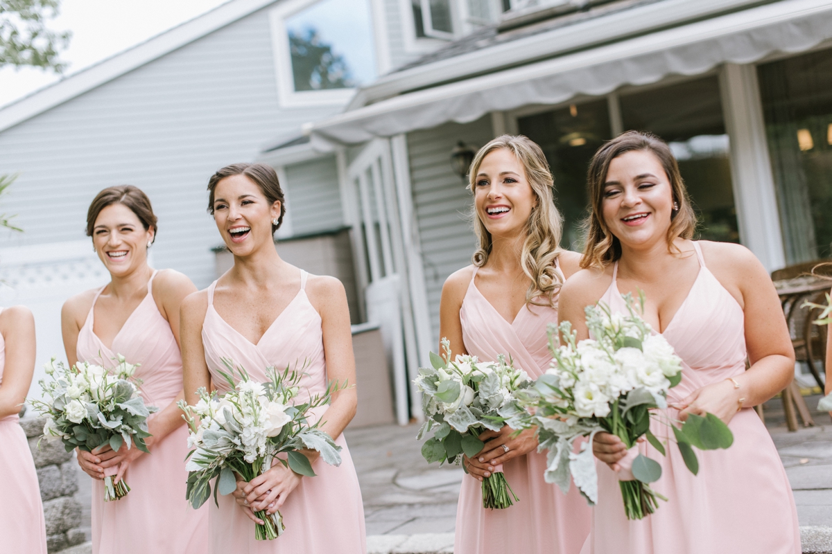 bridesmaids candid bouquets smiling laughing ashford estate timeless wedding classic nj new jersey allentown love 