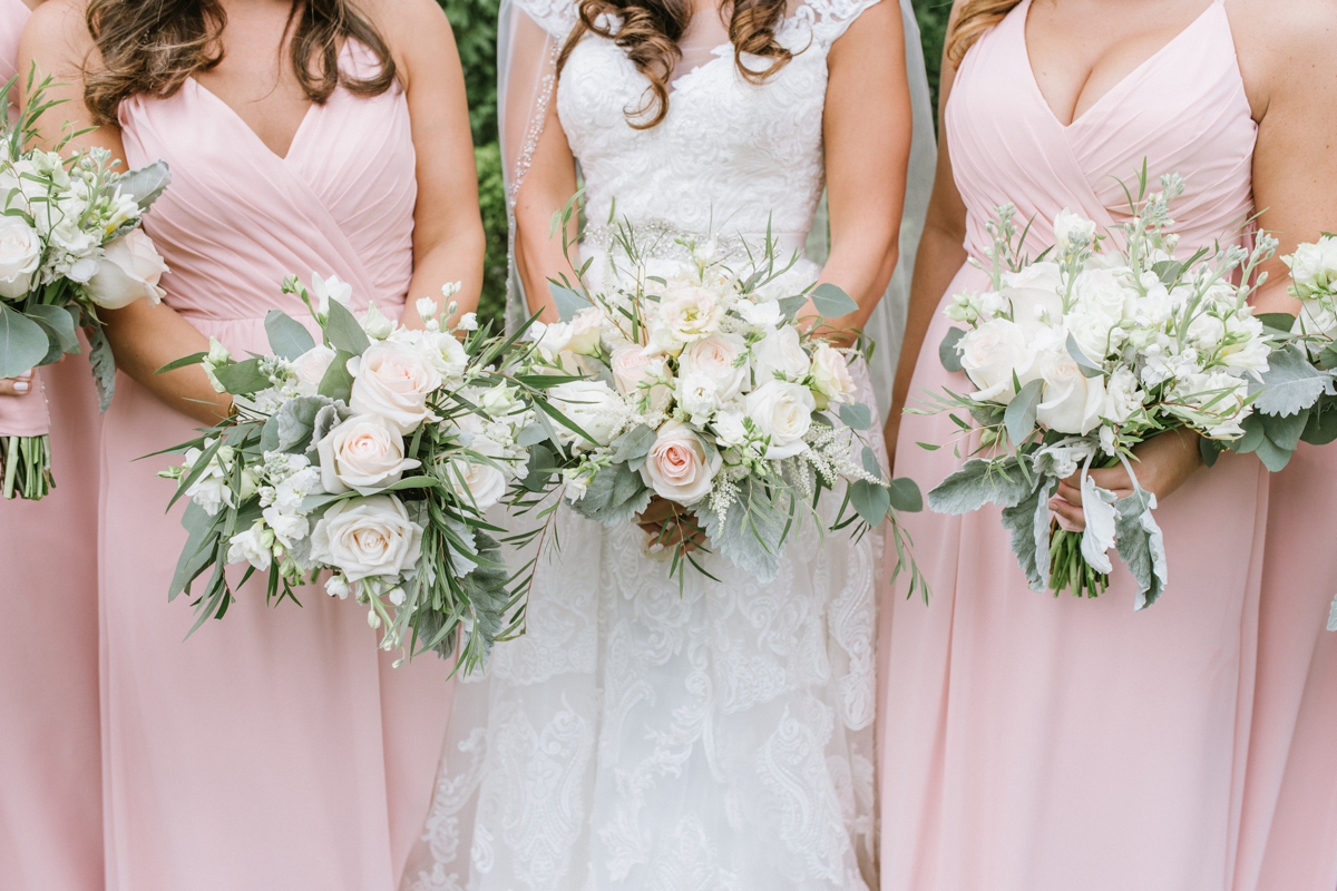 bouquets bridesmaids brides blush tones pink ashford estate timeless wedding classic nj new jersey allentown love 