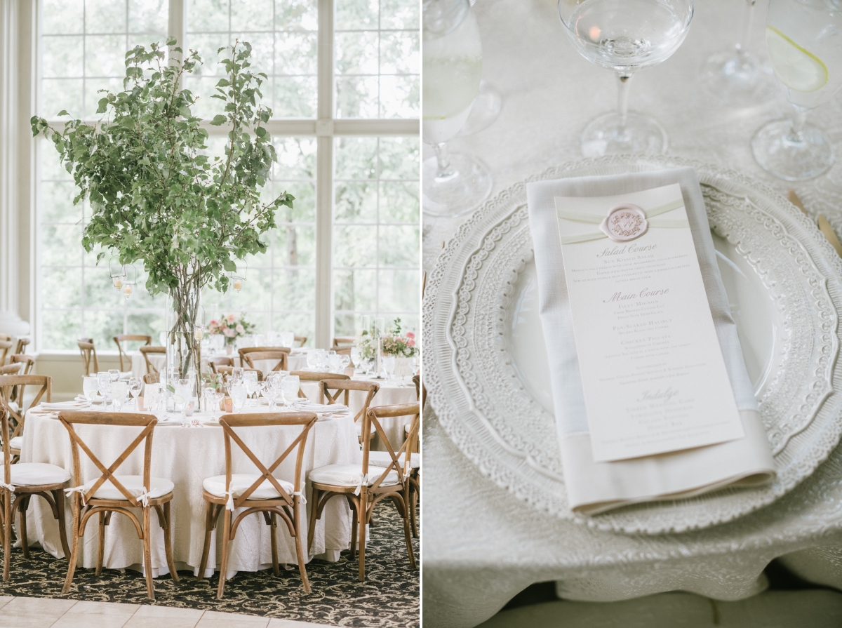 Menu Clean Bright Modern Saipua Centerpieces large windows natural light Grand Elegant Classic Garden Theme Weddings of Distinction Merrimaker Caterers Ashford Estate Summer Wedding by Gilded Lilly Events