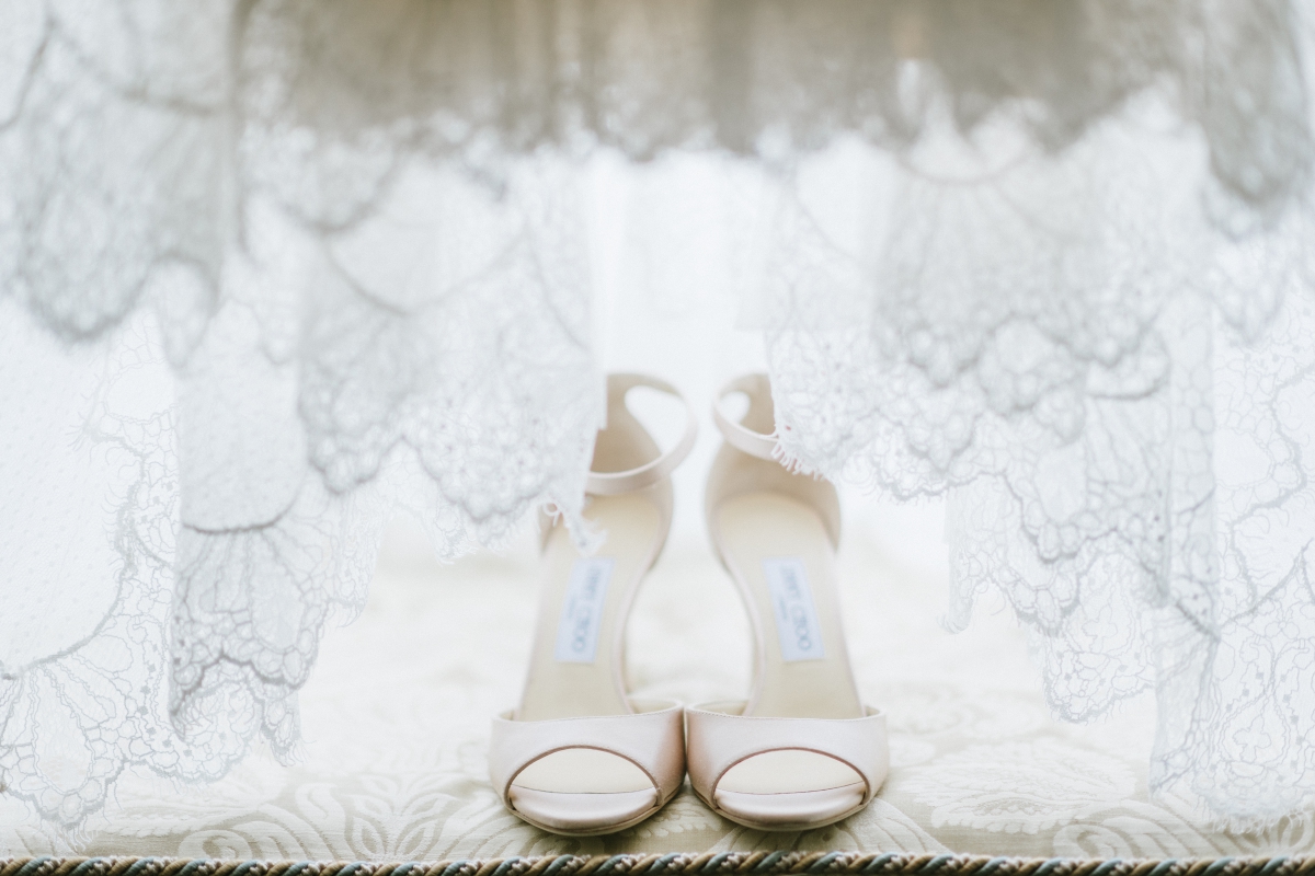 jimmy choo Wedding shoes heels details Grand Elegant Classic Garden Theme Weddings of Distinction Merrimaker Caterers Ashford Estate Summer Wedding by Gilded Lilly Events