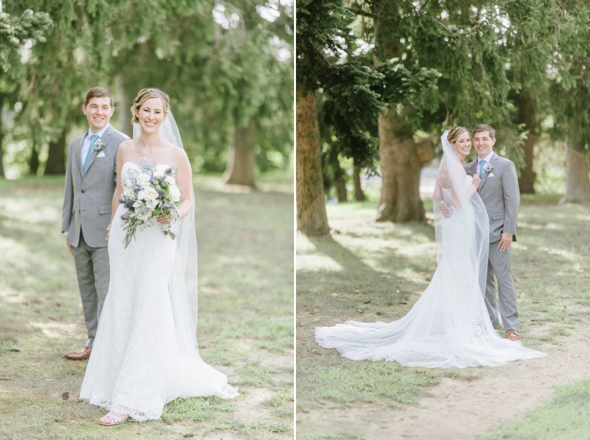 Trees Greenery Bouquet Bride and groom portraits bouquet huber woods Windows on the Water Surfrider Beach Club Wedding