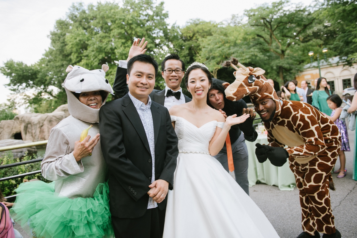 Costume Flora and Fauna bride and groom Bronx Zoo Wedding Animal Lovers Keystone Endangered Species Environmentalists No Waste Wedding