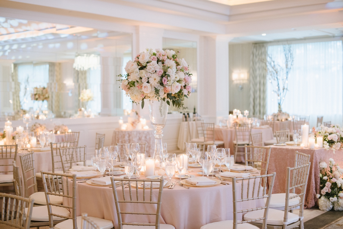 reception floral centerpieces Edgewood Country Club Wedding Blushtones