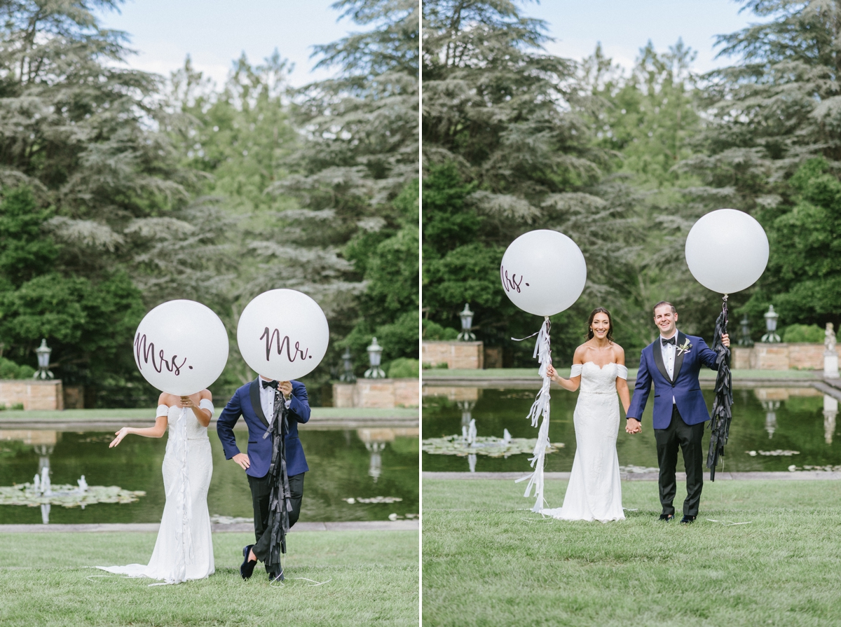 mr and mrs balloons cute fun quirky silly candid invitations TPC Jasna Polana Golf Course Wedding beautiful elegant timeless new jersey wedding photography