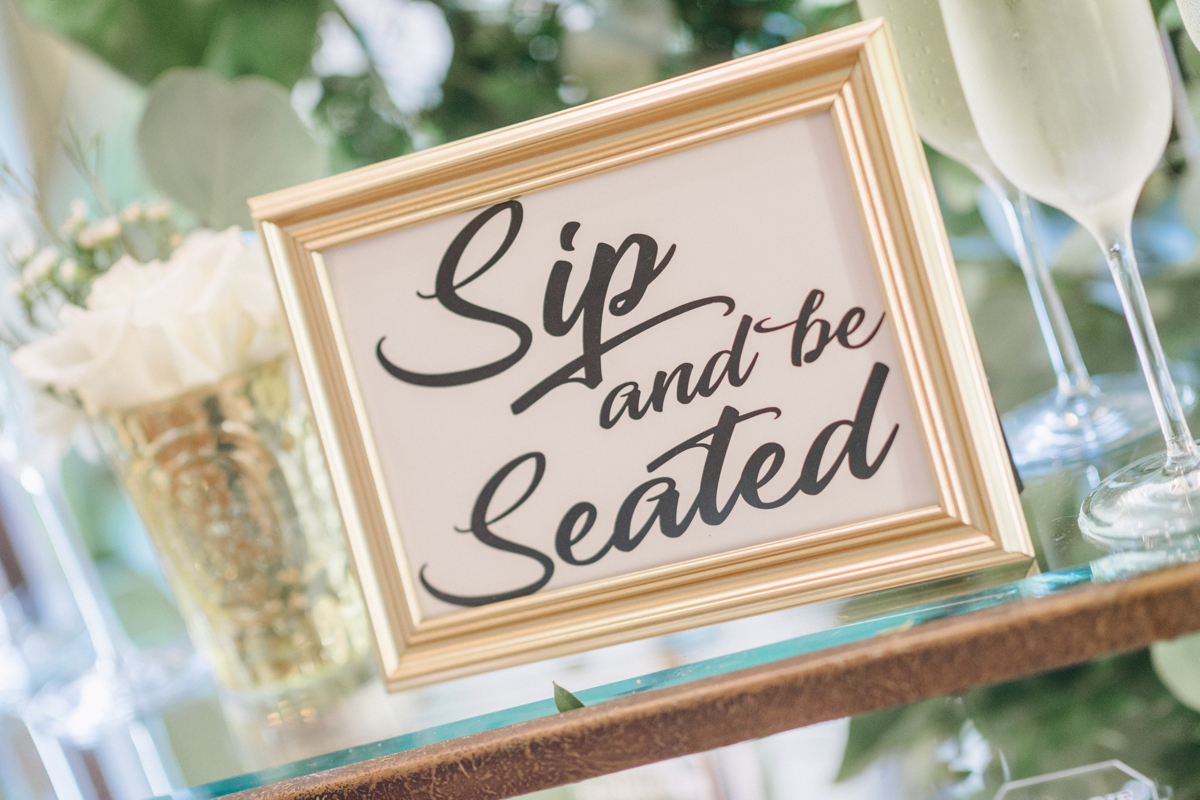 sip and be seated sign champagne invitations TPC Jasna Polana Golf Course Wedding beautiful elegant timeless new jersey wedding photography