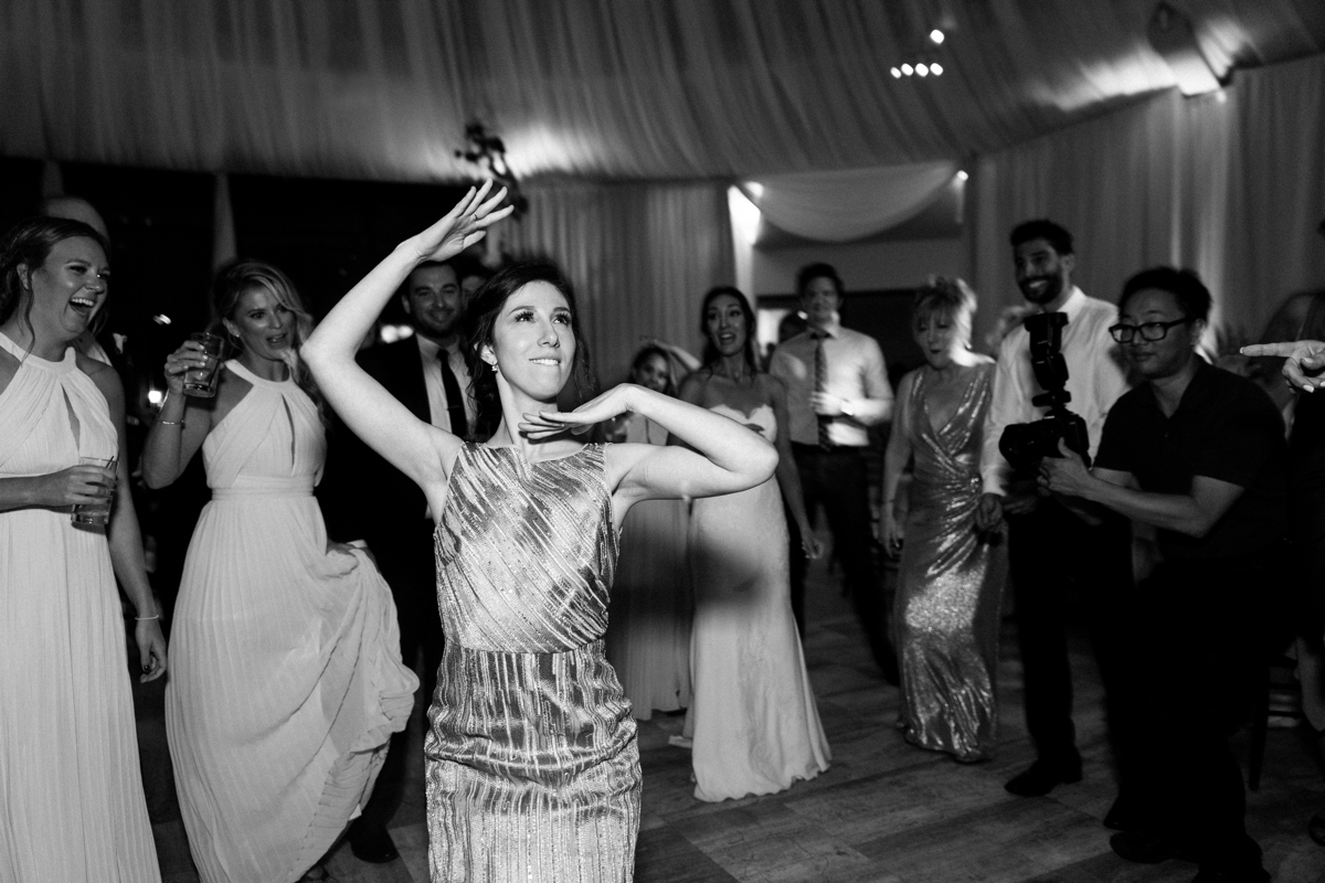 dancing dance floor candid black and white reception invitations TPC Jasna Polana Golf Course Wedding beautiful elegant timeless new jersey wedding photography