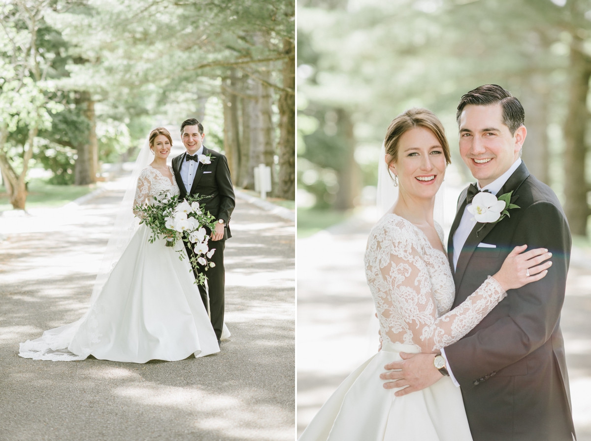 Bride and Groom Outdoors with trees at The Ashford Estate