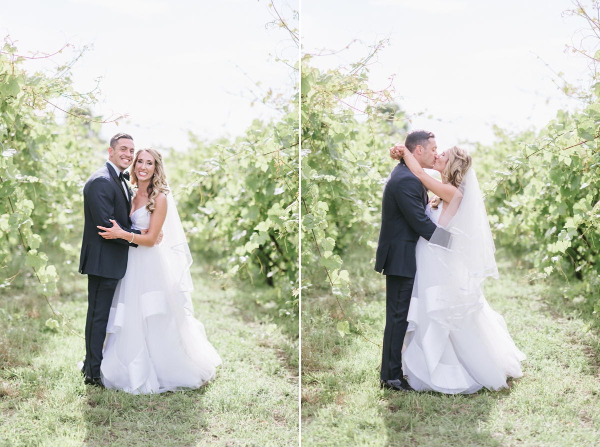 Rustic and elegant wedding at Laurita Winery Kissing in Vineyard