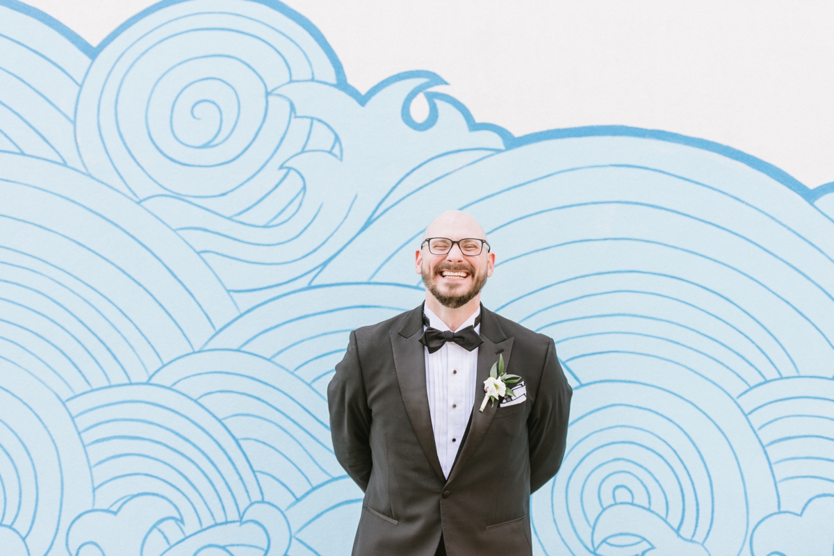 Fun and Playful Asbury Park Wedding at the Berkeley Oceanfront Hotel Groom Smiling