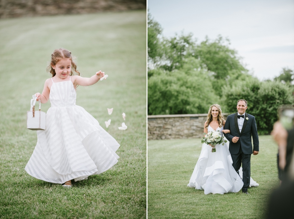 Rustic and elegant wedding at Laurita Winery Ceremony Flower Girl