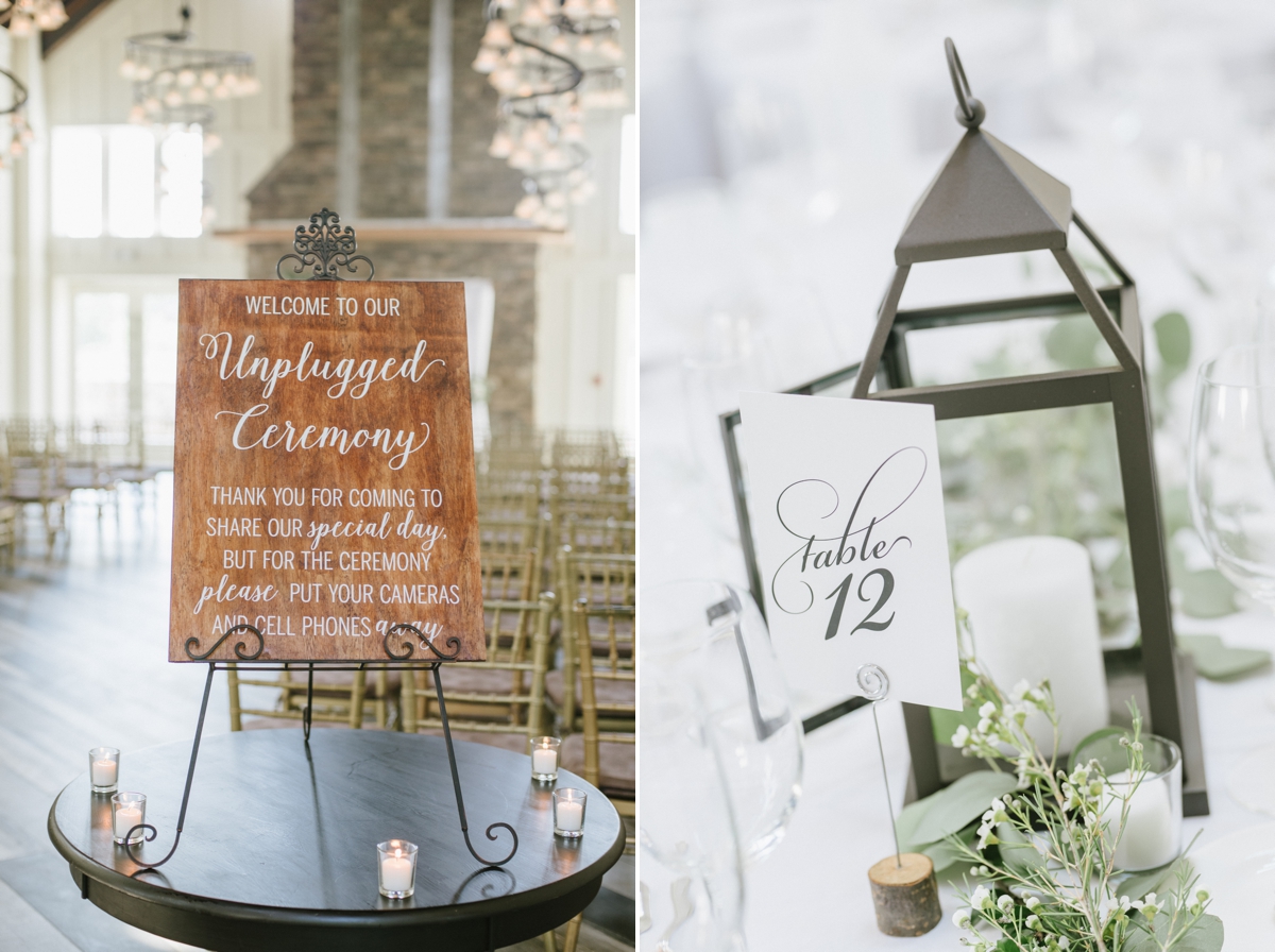 A Fun and Playful wedding at the Ryland Inn Coach House signage