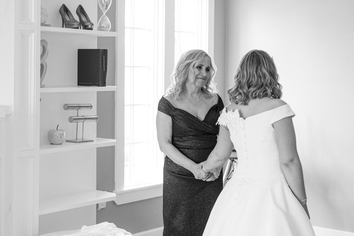 Bride and mom at The Ryland inn - New Jersey wedding photography and Video