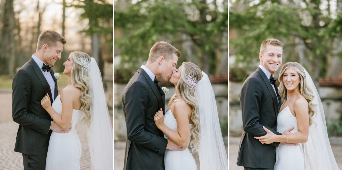 Pleasantdale-Chateau-wedding-photos-Bride-and-Groom-First-Kiss