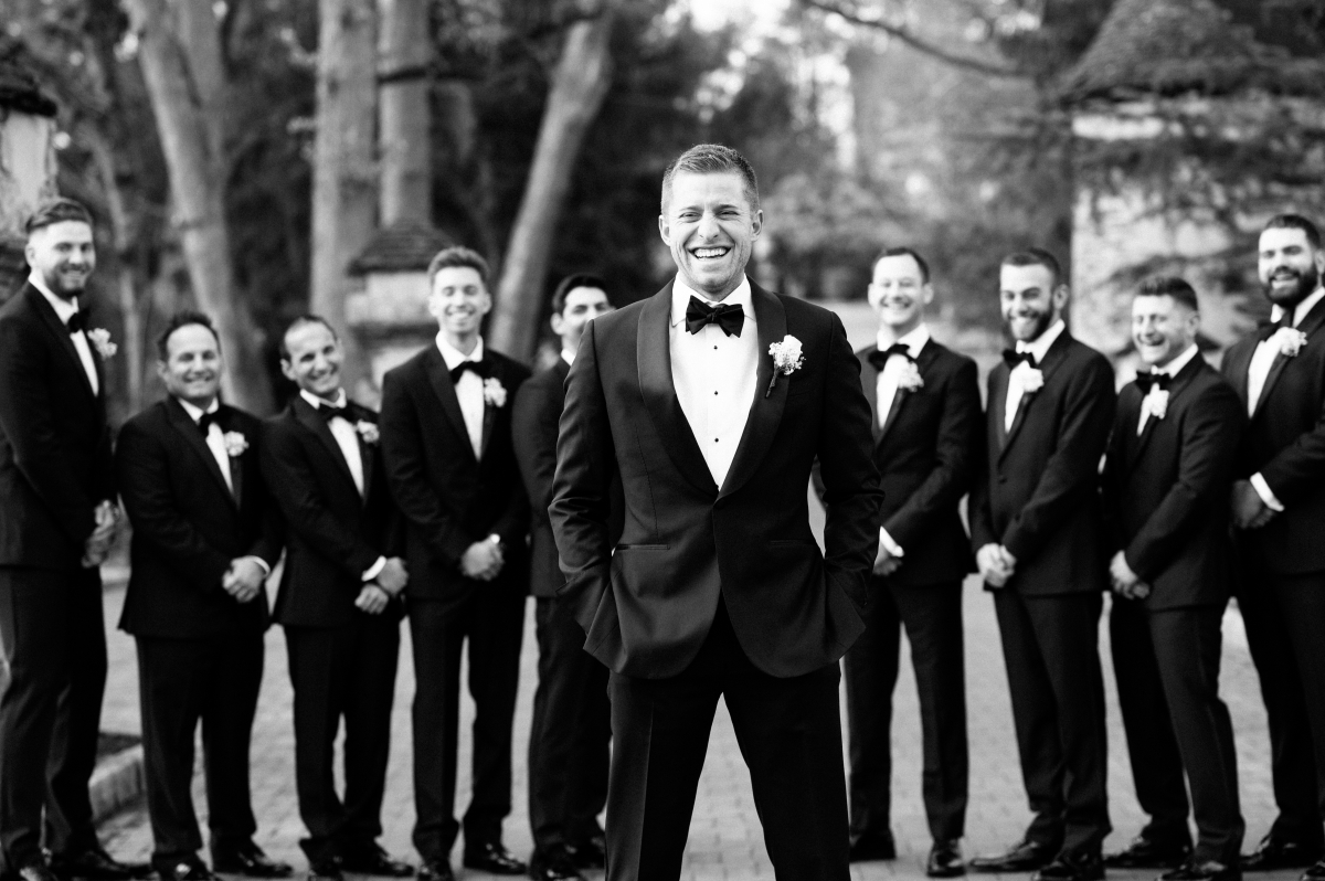 Pleasantdale-Chateau-wedding-photos-Groom-with-his-Entourage