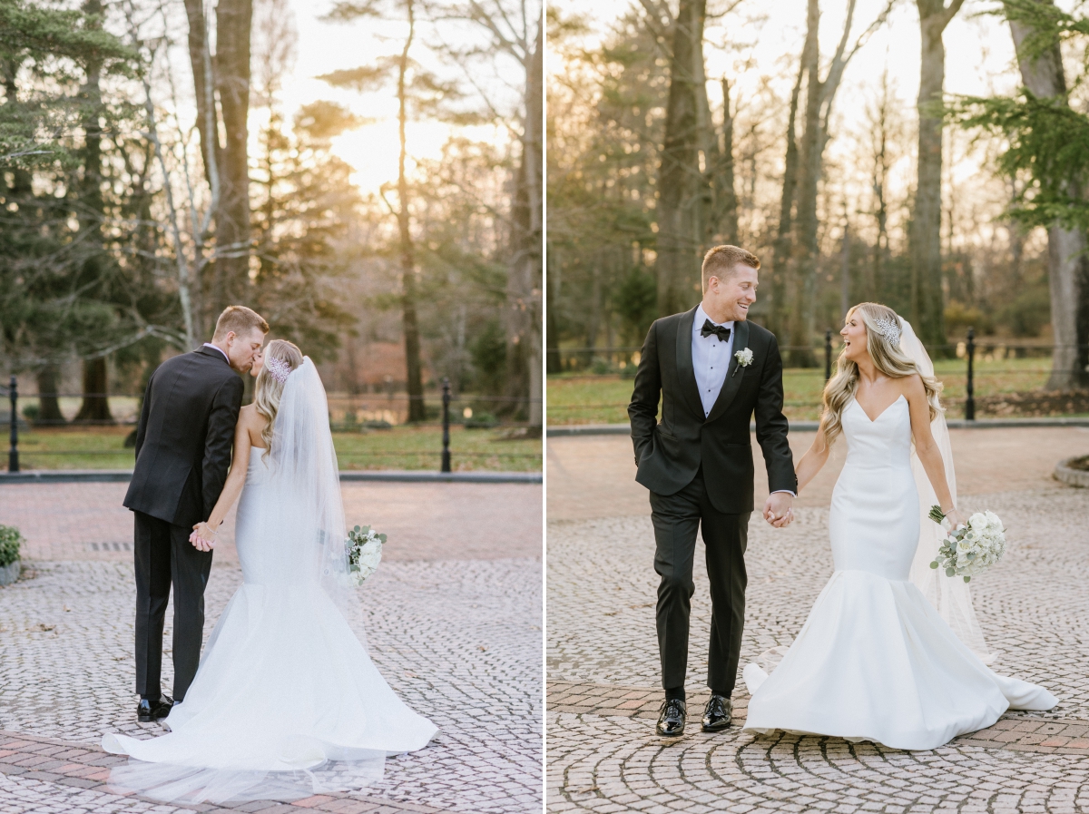 Pleasantdale-Chateau-wedding-photos-bride-and-groom-in-sunset