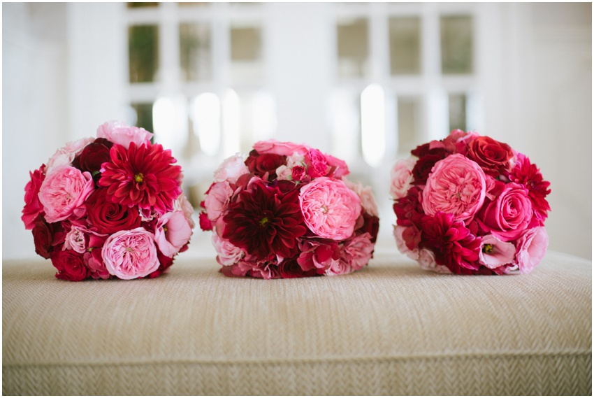 Pink and red wedding flowers