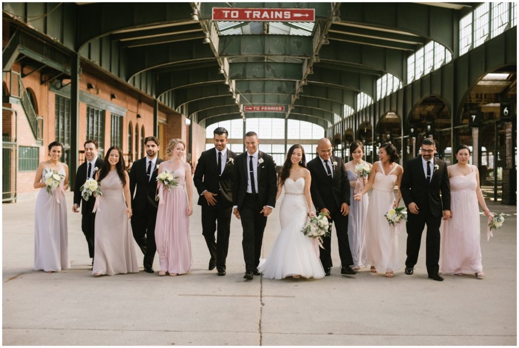 Train station at Liberty State Park. Engagement and wedding photography Photography