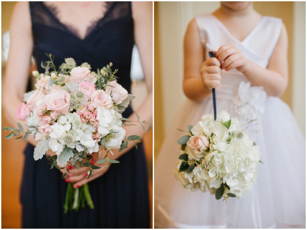 Soft romantic wedding flowers at the Ryland Inn in New Jersey