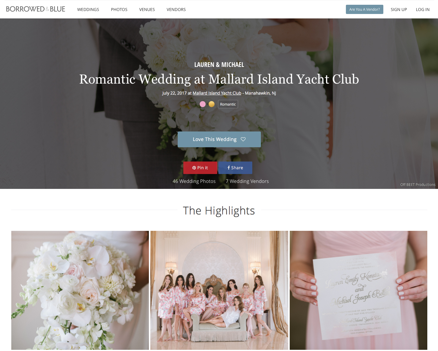 romantic wedding mallard island yacht club