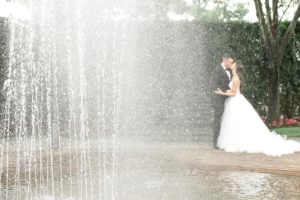 Addison Park Wedding Keyport NJ Shore South Jersey Black Tie Formal groom portrait bowtie happy smiling bride and groom fountain kiss