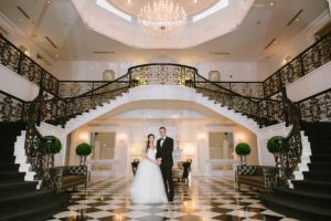 Addison Park Wedding Keyport NJ Shore South Jersey Black Tie Formal elegant ballroom black and white color scheme staircase