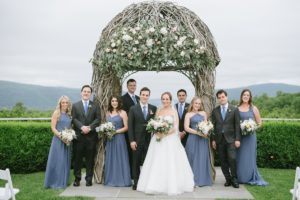 The Garrison NY Wedding Upstate NY NJ Rustic Details first look bride bridal party portraits archway florals flowers