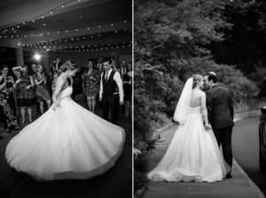 The Garrison NY Wedding Upstate NY NJ Rustic details dancing candid black and white fun gown dancing kiss