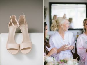 Oyster Point Hotel NJ Wedding Red Bank Nautical Dusty Rose Navy Blue Jersey Shore Classic Modern Clean Bridal Prep Laughing candid happy shoes details