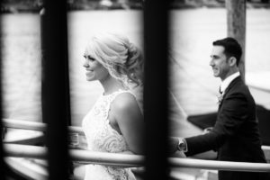 Oyster Point Hotel NJ Wedding Red Bank Nautical Dusty Rose Navy Blue Jersey Shore Classic Modern Clean bride groom candid black and white