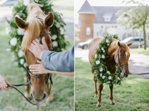 The Ryland Inn Whimsical Wedding July Summer Whitehouse Station NJ details bridal prep hanging chair modern clean white happy candid laughing bridal portrait florals flowers bouquet flower wreathe horse