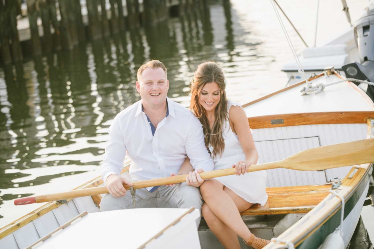 Red Bank NJ Summer Engagement Session Water Row boat Water Ocean Bay Jersey Shore
