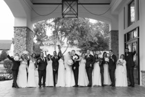 black and white bridal party Edgewood Country Club Wedding Blushtones