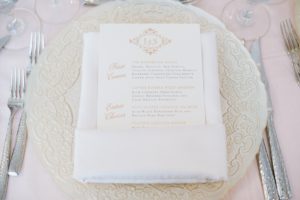 menu reception Edgewood Country Club Wedding Blushtones