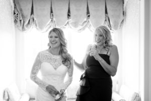 black and white candid moment bride and mom Ashford Estate Fall Wedding faye and renee florals flowers fountain elegant classic clean and modern estate mansion