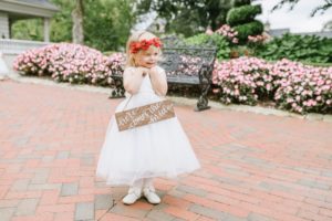 flower girl here comes the bride cute Ashford Estate Fall Wedding faye and renee florals flowers fountain elegant classic clean and modern estate mansion