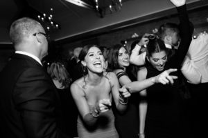 happy guests dance floor reception candid black and white Natirar Mansion 90 acres wedding peapack NJ new jersey lush greenery