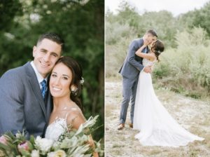 portrait bride and groom bouquet kiss romantic greenery Azul by Liancarlo Bear Brook Valley Wedding