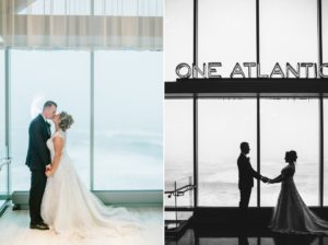 One Atlantic Wedding Atlantic City New Jersey bride and groom silhouette