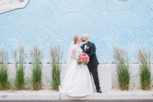 Fun and Playful Asbury Park Wedding at the Berkeley Oceanfront Hotel Bride and Groom Kissing