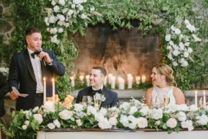 A perfect summer wedding at the Ryland Inn reception toast