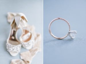 A perfect summer wedding at the Ryland Inn bridal shoes and ring