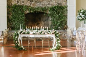 A perfect summer wedding at the Ryland Inn bridal table flowers